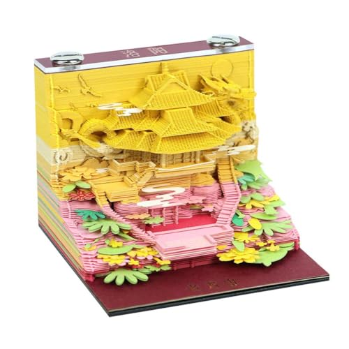 4 Typen Chinesischer 3D-Kalender-Notizblock Schloss 3D-Papier Geburtstag 2026 Block Notizblock Kalender Memo 3D Note Künstlerisch Gi E0a7 Würfel von NAUXIU
