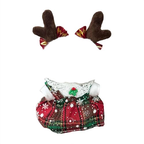 Handgefertigte Sets für Lbbu Kleidung 17cm Puppen Premium Urlaub Outfit mit Zubehör Stilvolle Weihnachtspuppenkleidung (Weihnachtsmann, Einheitsgröße) von NAUXIU