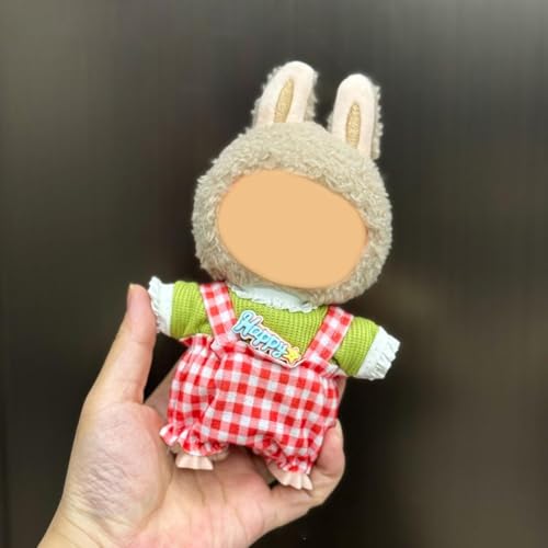 Kleidung für Labubu, Kleidungsset für Labubu-Puppe, Häkeln, niedliches, buntes handgefertigtes Outfit für 17 cm große Labubu-Puppenkleidung, stilvolle bezaubernde Modekleider, Kleidungszubehör (ohne von NAUXIU
