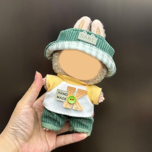 Kleidung für Labubu, Kleidungsset für Labubu-Puppe, Häkeln, niedliches, buntes handgefertigtes Outfit für 17 cm große Labubu-Puppenkleidung, stilvolle bezaubernde Modekleider, Kleidungszubehör (ohne von NAUXIU