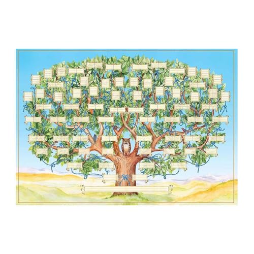 NAUXIU Stammbaum-Diagramm zum Ausfüllen, Generationen-Genealogie-Poster, blanko, befüllbar, Ahnen-Druck, Baumdiagramm, Familienfamilie, großes Bild von NAUXIU