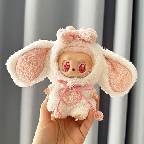 Plüsch-Kleidungs-Set für Labubu-Puppenzubehör, niedliches Hasen-Tier-Outfit für 17 cm große Labubu-Puppenkleidung, stilvoll, bezaubernd, modisches Rollenspiel-Spielzeug-Kollektionszubehör (keine Puppe Plüsch-Kleidungs-Set für Labubu-Puppenzubehör, niedliches Hasen-Tier-Outfit für 17 cm große Labubu-Puppenkleidung, stilvoll, bezaubernd, modisches Rollenspiel-Spielzeug-Kollektionszubehör (keine Puppe von NAUXIU