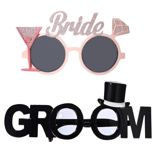 NAUZE 2 x Bräutigam Braut Party Sonnenbrille Hochzeit Lustiges Glitzer Zubehör Junggesellenabschied Brille Foto Requisiten für Erwachsene Bräutigam to Be Neuheit Junggesellenabschied NAUZE 2 x Bräutigam Braut Party Sonnenbrille Hochzeit Lustiges Glitzer Zubehör Junggesellenabschied Brille Foto Requisiten für Erwachsene Bräutigam to Be Neuheit Junggesellenabschied von NAUZE