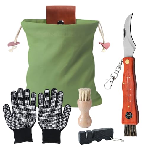 NAVESO Pilzmesser mit BüRste und Lineal, Tragbar Pilzsammler Set, Schwammerlmesser mit Pinsel, Edelstahl Klapp Pilzmesser mit Handschuhe Pilztasche Scheide Schleifstein Kompass und Karabiner NAVESO Pilzmesser mit BüRste und Lineal, Tragbar Pilzsammler Set, Schwammerlmesser mit Pinsel, Edelstahl Klapp Pilzmesser mit Handschuhe Pilztasche Scheide Schleifstein Kompass und Karabiner von NAVESO