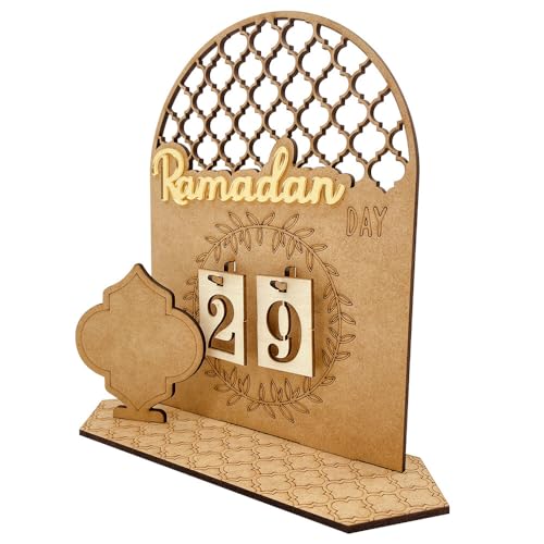 NAVESO Ramadan Countdown Kalender Holz, Ramadan Adventskalender 2024, Eid Mubaraks Kalender, Ramadan Kalender aus Holz, DIY Ramadan Kalender, 30 Tage Countdown Ramadan Dekoration für Kinder Geschenke von NAVESO