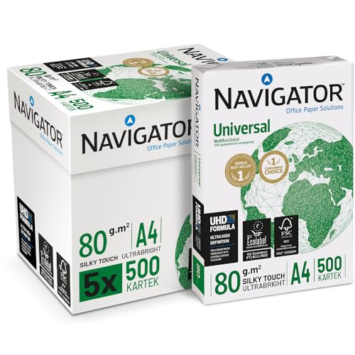 Navigator Universal Kopierpapier 80g/m² A4, weiß, Karton zu 2.500 Blatt (5x500 Blatt) von NAVIGATOR Office Paper Solutions