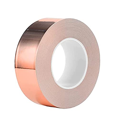 Eine Seite leitfähiges Kupferband, eine Seite Klebeband, leitfähiges Kupferband, 0,1 mm dick, 50 m lang und 5 mm breit von NAYTRU