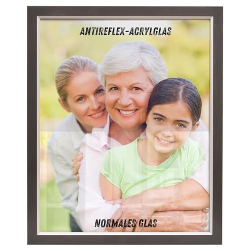 NB Akzent Bilderrahmen mit Antireflexglas – 80x100 cm Schwarz-Silber - MDF Holz Fotorahmen Bellevue NB Akzent Bilderrahmen mit Antireflexglas – 80x100 cm Schwarz-Silber - MDF Holz Fotorahmen Bellevue von NB Akzent