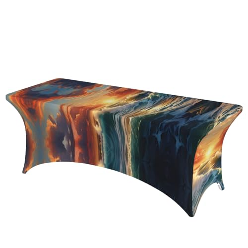 NBAGHPQ Rechteckige Tischdecke, Motiv: Ozean-Sonnenuntergang, Funktionalität und Stil, Tischdecke, abwischbar NBAGHPQ Rechteckige Tischdecke, Motiv: Ozean-Sonnenuntergang, Funktionalität und Stil, Tischdecke, abwischbar von NBAGHPQ