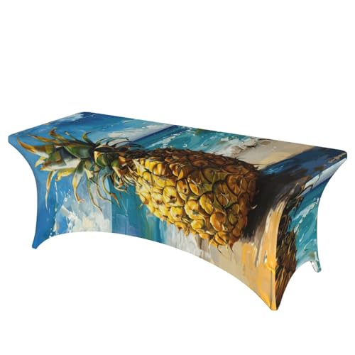NBAGHPQ Rechteckige Tischdecke mit Ananas-Motiv von The Sea, Funktionalität und Stil, Tischdecke, abwischbar NBAGHPQ Rechteckige Tischdecke mit Ananas-Motiv von The Sea, Funktionalität und Stil, Tischdecke, abwischbar von NBAGHPQ