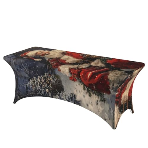 NBAGHPQ Rechteckige Tischdecke mit Aufschrift "Merry Christmas", Funktionalität und Stil, abwischbar NBAGHPQ Rechteckige Tischdecke mit Aufschrift "Merry Christmas", Funktionalität und Stil, abwischbar von NBAGHPQ