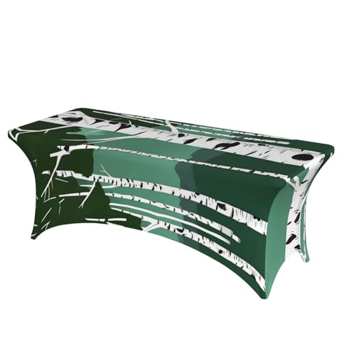 NBAGHPQ Rechteckige Tischdecke mit Birkenbäumen-Druck, Funktionalität und Stil, Tischdecke, abwischbar von NBAGHPQ