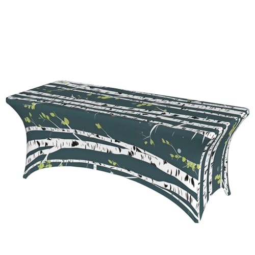 NBAGHPQ Rechteckige Tischdecke mit Birkenbaum-Druck, Funktionalität und Stil, Tischdecke, abwischbar von NBAGHPQ