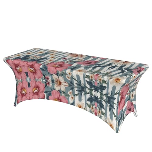 NBAGHPQ Rechteckige Tischdecke mit Blumenmuster, Funktionalität und Stil, Tischdecke, abwischbar von NBAGHPQ