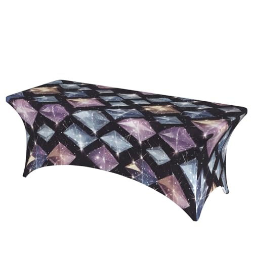 NBAGHPQ Rechteckige Tischdecke mit Glitzer-Diamant-Kristallmuster, Funktionalität und Stil, Tischdecke, abwischbar NBAGHPQ Rechteckige Tischdecke mit Glitzer-Diamant-Kristallmuster, Funktionalität und Stil, Tischdecke, abwischbar von NBAGHPQ