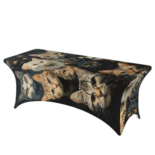 NBAGHPQ Rechteckige Tischdecke mit Katzendruck, Funktionalität und Stil, Tischdecke, abwischbar von NBAGHPQ
