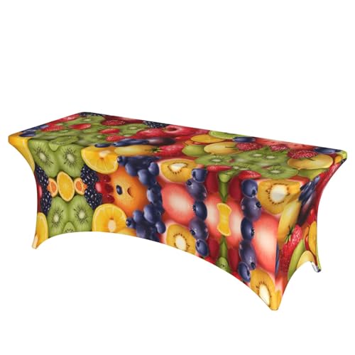 NBAGHPQ Rechteckige Tischdecke mit Obst-Regenbogen-Druck, Funktionalität und Stil, Tischdecke, abwischbar von NBAGHPQ
