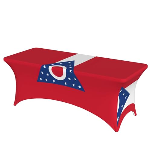 NBAGHPQ Rechteckige Tischdecke mit Ohio-Flaggen-Druck, Funktionalität und Stil, Tischdecke, abwischbar von NBAGHPQ