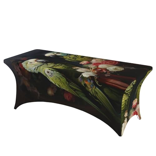 NBAGHPQ Rechteckige Tischdecke mit Papageien-Motiv, Funktionalität und Stil, abwischbar von NBAGHPQ