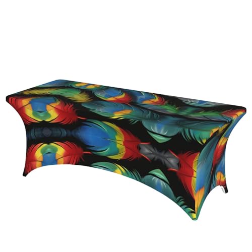 NBAGHPQ Rechteckige Tischdecke mit Papageienfeder-Druck, Funktionalität und Stil, Tischdecke, abwischbar von NBAGHPQ