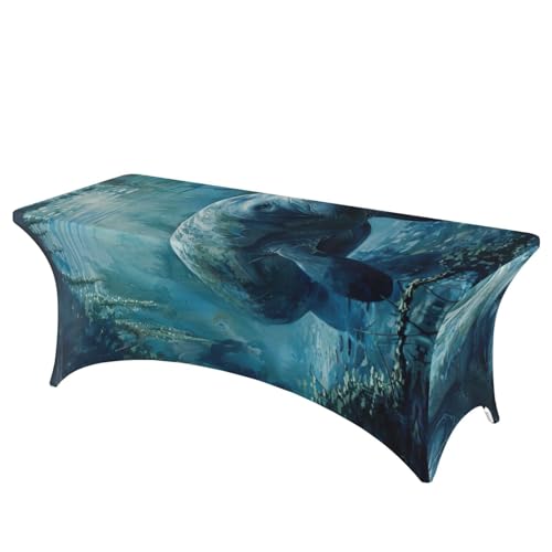 NBAGHPQ Rechteckige Tischdecke mit Seekuh-Motiv, Funktionalität und Stil, Tischdecke, abwischbar von NBAGHPQ