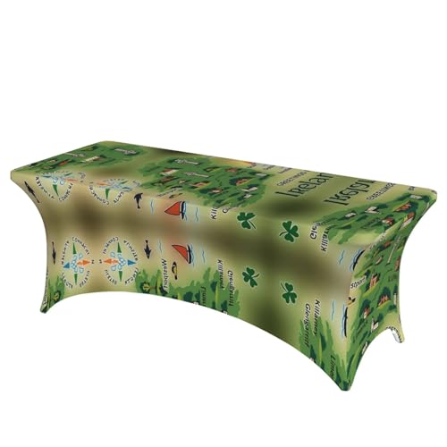 NBAGHPQ Rechteckige Tischdecke mit Sehenswürdigkeiten, Funktionalität und Stil, abwischbar von NBAGHPQ