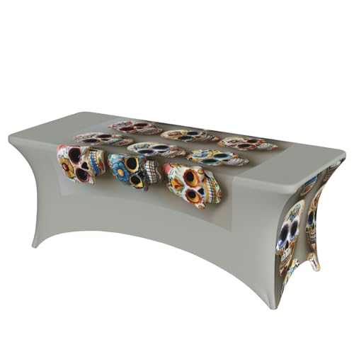NBAGHPQ Rechteckige Tischdecke mit Totenkopf-Motiv, Funktionalität und Stil, Tischdecke, abwischbar von NBAGHPQ