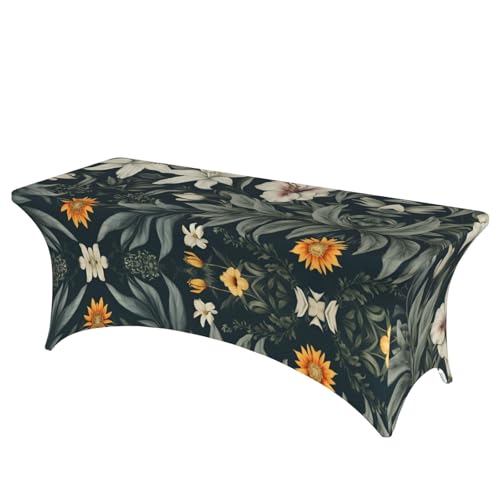 NBAGHPQ Rechteckige Tischdecke mit botanischem Blumendruck, Funktionalität und Stil, Tischdecke, abwischbar NBAGHPQ Rechteckige Tischdecke mit botanischem Blumendruck, Funktionalität und Stil, Tischdecke, abwischbar von NBAGHPQ