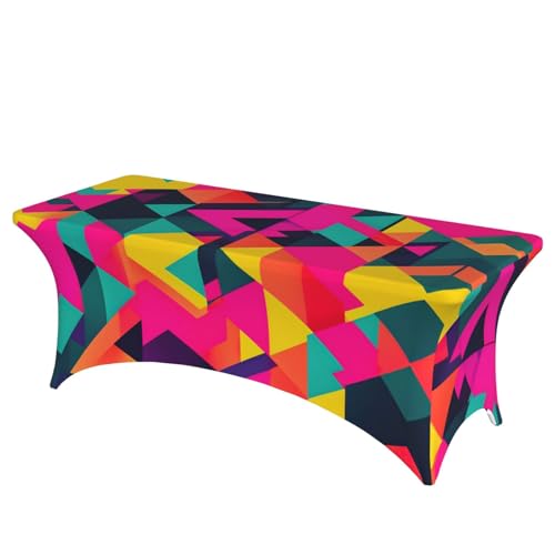 NBAGHPQ Rechteckige Tischdecke mit buntem Dreiecksdruck, Funktionalität und Stil, Tischdecke, abwischbar NBAGHPQ Rechteckige Tischdecke mit buntem Dreiecksdruck, Funktionalität und Stil, Tischdecke, abwischbar von NBAGHPQ