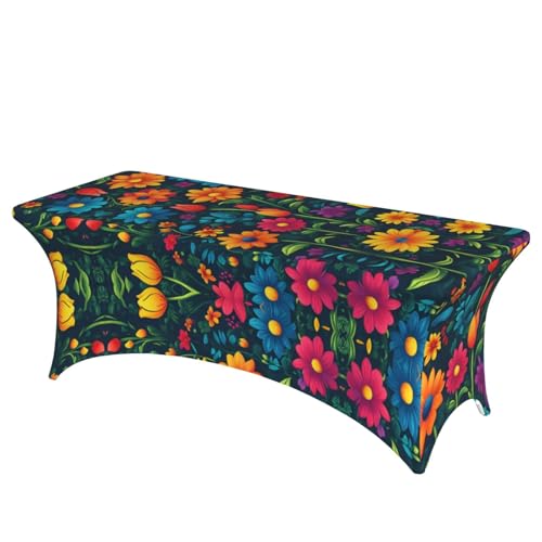 NBAGHPQ Rechteckige Tischdecke mit farbenfrohem Gartendruck, Funktionalität und Stil, Tischdecke, abwischbar von NBAGHPQ