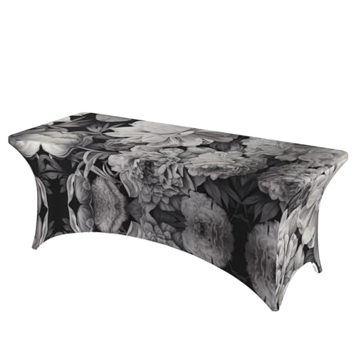 NBAGHPQ Rechteckige Tischdecke mit floralem Graphitdruck, Funktionalität und Stil, Tischdecke, abwischbar NBAGHPQ Rechteckige Tischdecke mit floralem Graphitdruck, Funktionalität und Stil, Tischdecke, abwischbar von NBAGHPQ