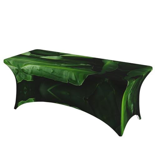 NBAGHPQ Rechteckige Tischdecke mit frischen Bananenblättern, Funktionalität und Stil, Tischdecke, abwischbar von NBAGHPQ