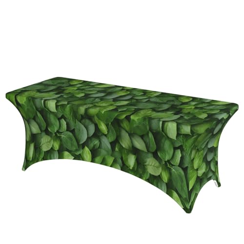 NBAGHPQ Rechteckige Tischdecke mit grünen Blättern, Funktionalität und Stil, abwischbar von NBAGHPQ