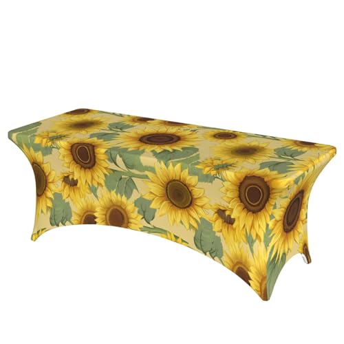 NBAGHPQ Rechteckige Tischdecke mit niedlichem Sonnenblumen-Druck, Funktionalität und Stil, Tischdecke, abwischbar von NBAGHPQ
