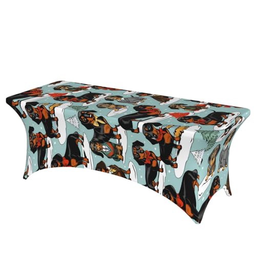 NBAGHPQ Rechteckige Tischdecke mit niedlichem Welpen-Motiv, Funktionalität und Stil, Tischdecke, abwischbar von NBAGHPQ