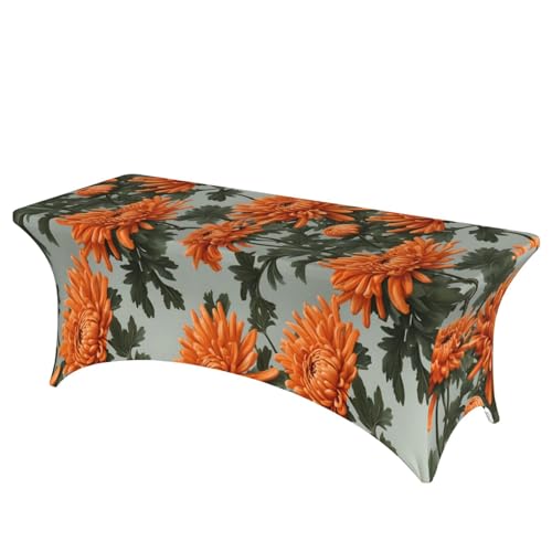 NBAGHPQ Rechteckige Tischdecke mit orangefarbenem Chrysanthemen-Druck, Funktionalität und Stil, Tischdecke, abwischbar NBAGHPQ Rechteckige Tischdecke mit orangefarbenem Chrysanthemen-Druck, Funktionalität und Stil, Tischdecke, abwischbar von NBAGHPQ