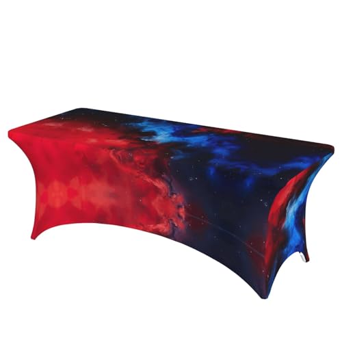NBAGHPQ Rechteckige Tischdecke mit rot-blauem Galaxie-Druck, Funktionalität und Stil, Tischdecke, abwischbar NBAGHPQ Rechteckige Tischdecke mit rot-blauem Galaxie-Druck, Funktionalität und Stil, Tischdecke, abwischbar von NBAGHPQ