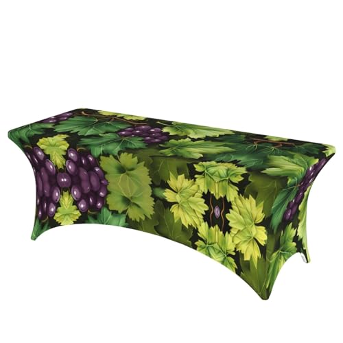 NBAGHPQ Rechteckige Tischdecke mit schönem Weinblatt-Aufdruck, Funktionalität und Stil, Tischdecke, abwischbar von NBAGHPQ