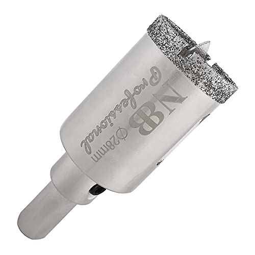 NBB galvanisiert Diamantbohrer mit dreieckigem Schaft Diamantkrone zum Nassbohren in Marmor Luxusstein Keramik Granit Fliesen Glas usw. in Tischbohrmaschine und Pistolenbohrmaschine (28mm) von NBB