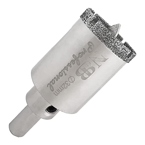 NBB galvanisiert Diamantbohrer mit dreieckigem Schaft Diamantkrone zum Nassbohren in Marmor Luxusstein Keramik Granit Fliesen Glas usw. in Tischbohrmaschine und Pistolenbohrmaschine (32mm) von NBB