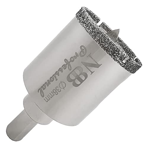 NBB galvanisiert Diamantbohrer mit dreieckigem Schaft Diamantkrone zum Nassbohren in Marmor Luxusstein Keramik Granit Fliesen Glas usw. in Tischbohrmaschine und Pistolenbohrmaschine (38mm) von NBB
