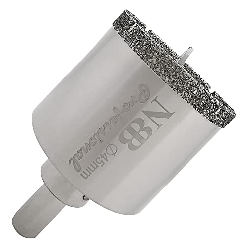 NBB galvanisiert Diamantbohrer mit dreieckigem Schaft Diamantkrone zum Nassbohren in Marmor Luxusstein Keramik Granit Fliesen Glas usw. in Tischbohrmaschine und Pistolenbohrmaschine (45mm) von NBB