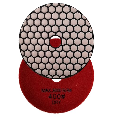 NBB Diamant-Polierpads 4" 100mm Diamant-Schleif-Renovierungsscheibe zur Trockenpolieren Renovierung schleifen von Granit Marmor Stein Keramik mit Nylon-Rückseite für ein gutes Finish (1,400# Trocken) von NBB