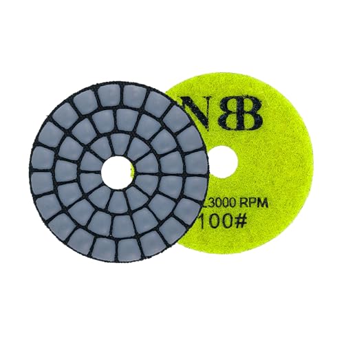 NBB Diamant-Polierscheiben, 5,1 cm (2 Zoll), 50 mm, Diamantschleifscheibe zum Trockenpolieren, Granit, Marmor, Granit, Keramik, mit Nylon-Rückseite, gute Verarbeitung (100#, 1) von NBB