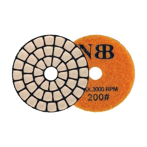 NBB Diamant-Polierscheiben, 5,1 cm (2 Zoll), 50 mm, Diamantschleifscheibe zum Trockenpolieren, Granit, Marmor, Granit, Keramik, mit Nylon-Rückseite, gute Verarbeitung (200#, 1) von NBB