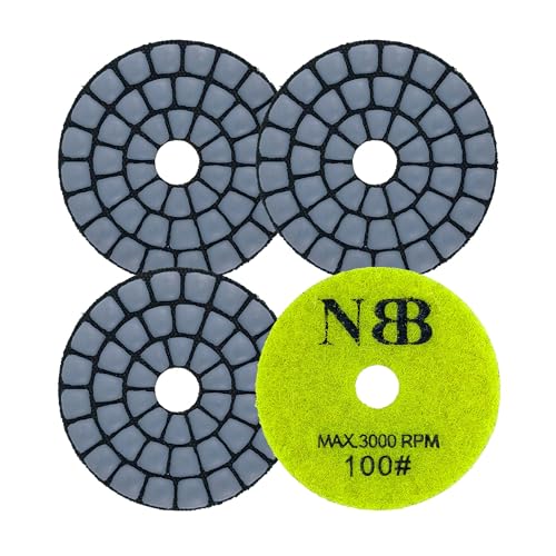 NBB Diamant-Polierscheiben, 5,1 cm (2 Zoll), 50 mm, Diamantschliff, zum Trockenpolieren, Granit, Marmor, Granit, Keramik, mit Nylon-Rückseite, gute Verarbeitung (100#, 4) von NBB