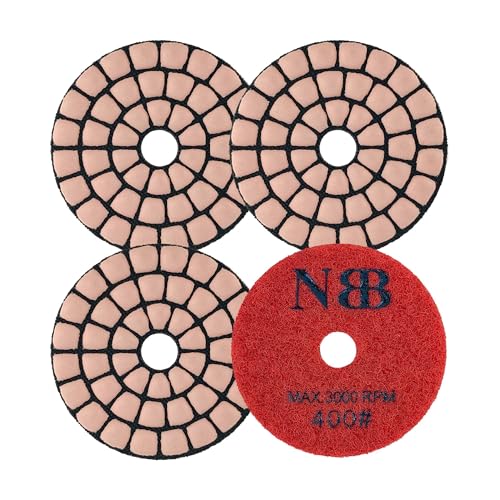 NBB Diamant-Polierscheiben, 5,1 cm (2 Zoll), 50 mm, Diamantschliff, zum Trockenpolieren, Granit, Marmor, Granit, Keramik, mit Nylon-Rückseite, gute Verarbeitung (400#, 4) von NBB