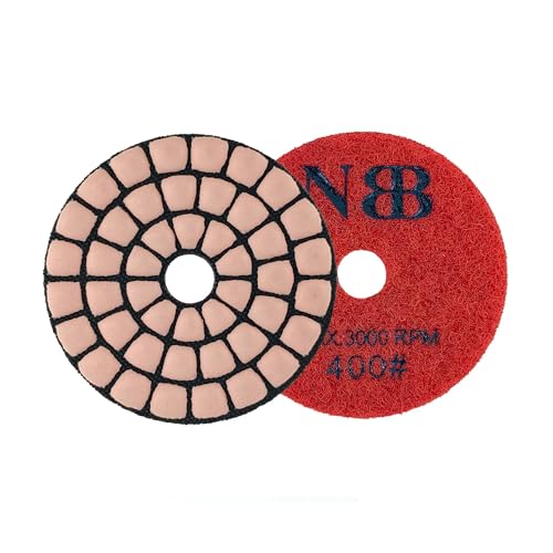 NBB Diamant-Polierscheiben, 5,1 cm (2 Zoll), 50 mm, Renovierungsscheibe zum Trockenpolieren, Granit, Marmor, Granit, Keramik, mit Nylon-Rückseite, gute Verarbeitung (400#, 1) von NBB