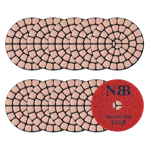 NBB Diamant-Polierscheiben, 5,1 cm (2 Zoll), 50 mm, Renovierungsscheibe zum Trockenpolieren, Granit, Marmor, Granit, Keramik, mit Nylon-Rückseite, gute Verarbeitung (400#, 10) von NBB