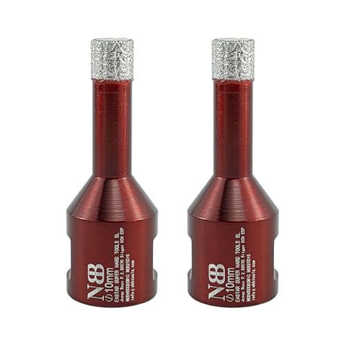 NBB Diamantbohrer, Diamantfräser mit M14, Diamantkrone zum Nass- und Trockenbohren in Hartporzellan, Keramik, Fliesen, Granit, Marmor, Fliesen für Winkelschleifer (2 Stück, 10 mm) von NBB